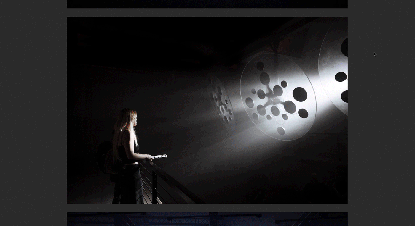 my custom lightbox interaction design on desktop