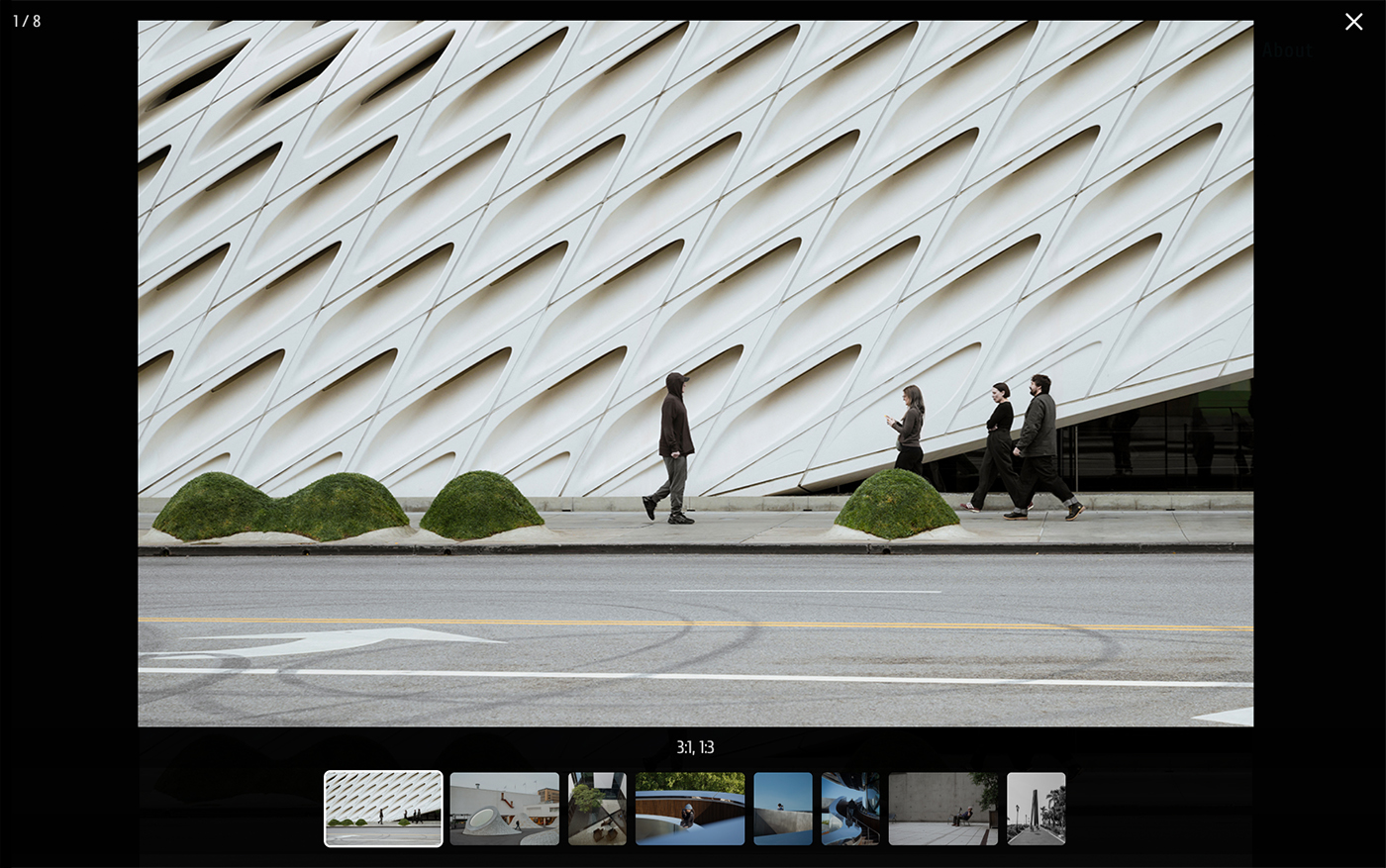 a lightbox interface