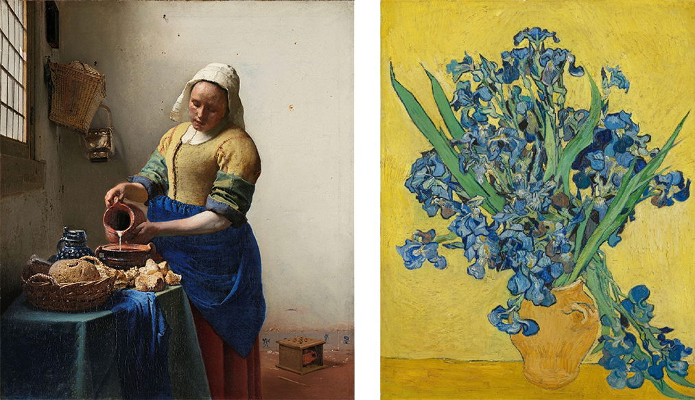 2 oil paintings differ both in style and content