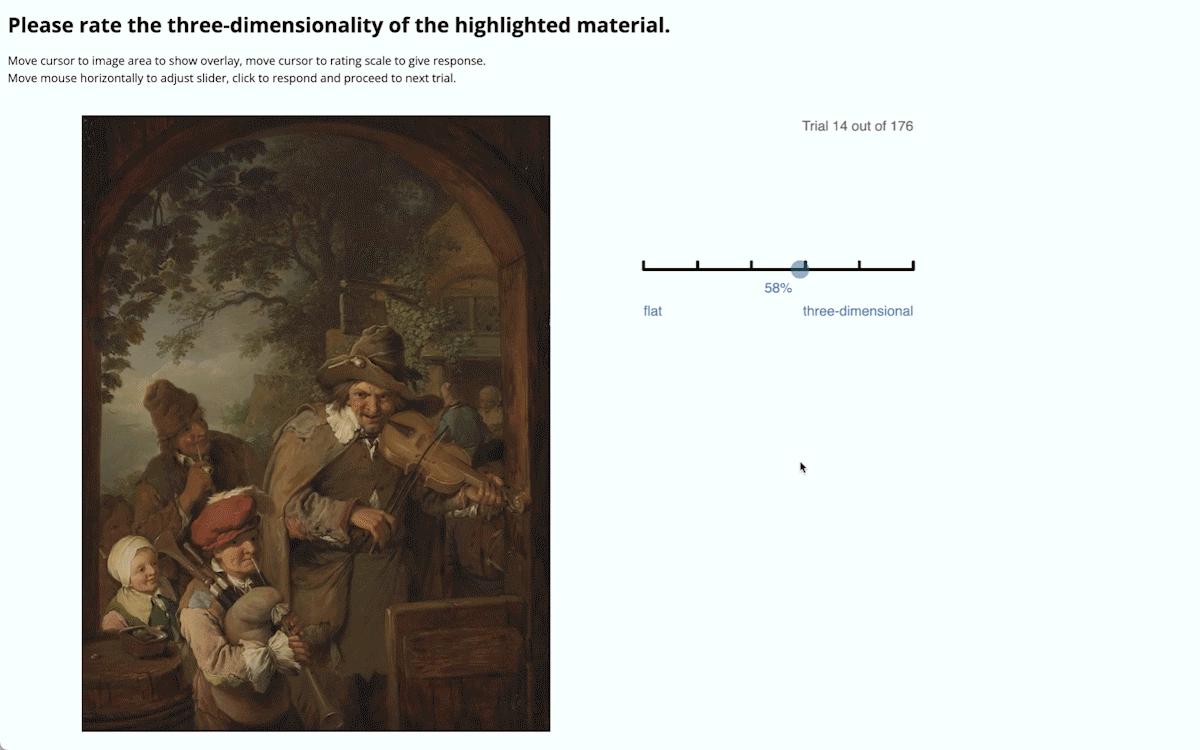 the rating interface for the online experiments